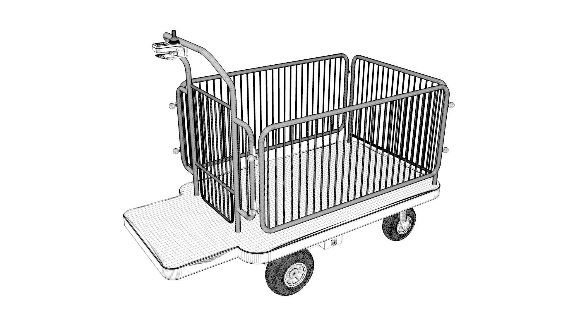 Market Trolley Transport Platform 3D model_21