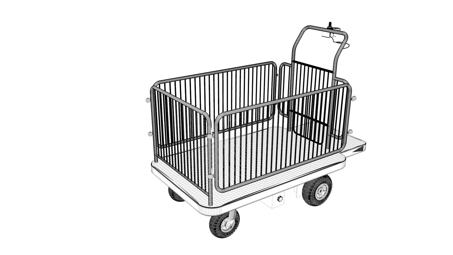 Market Trolley Transport Platform 3D model_23