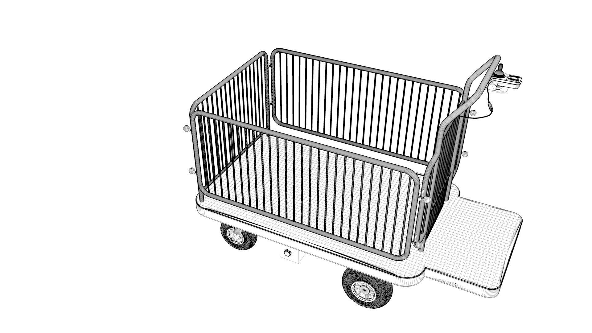 Market Trolley Transport Platform 3D model_22