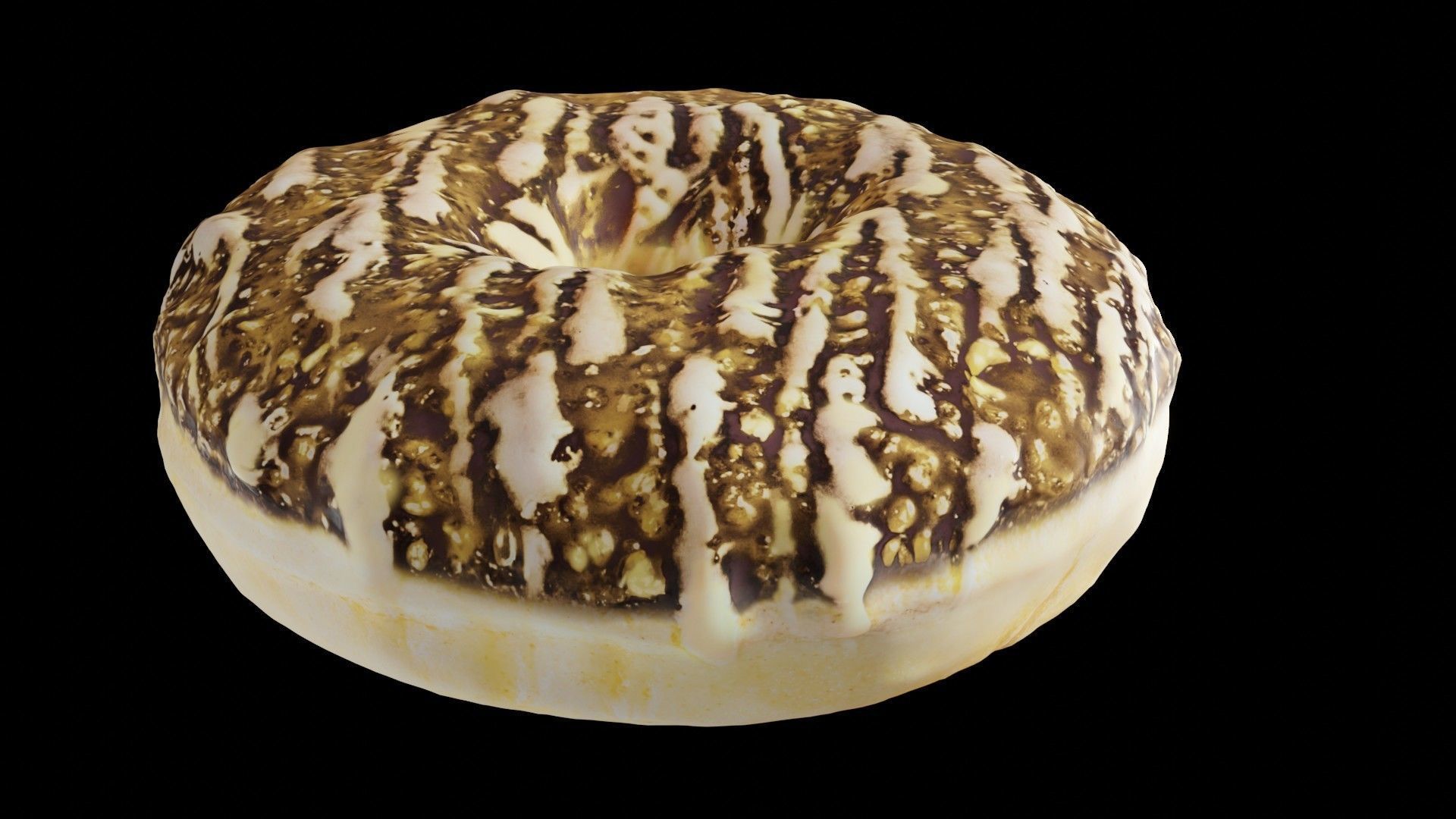 Scanned Donuts 5 flavors 1 high and 2 lowpoly versions Low-poly 3D model_28