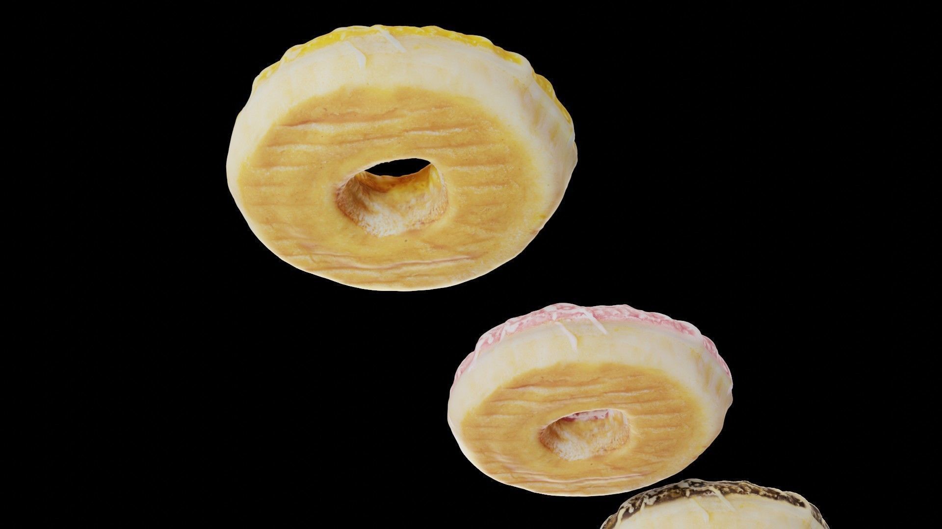 Scanned Donuts 5 flavors 1 high and 2 lowpoly versions Low-poly 3D model_3