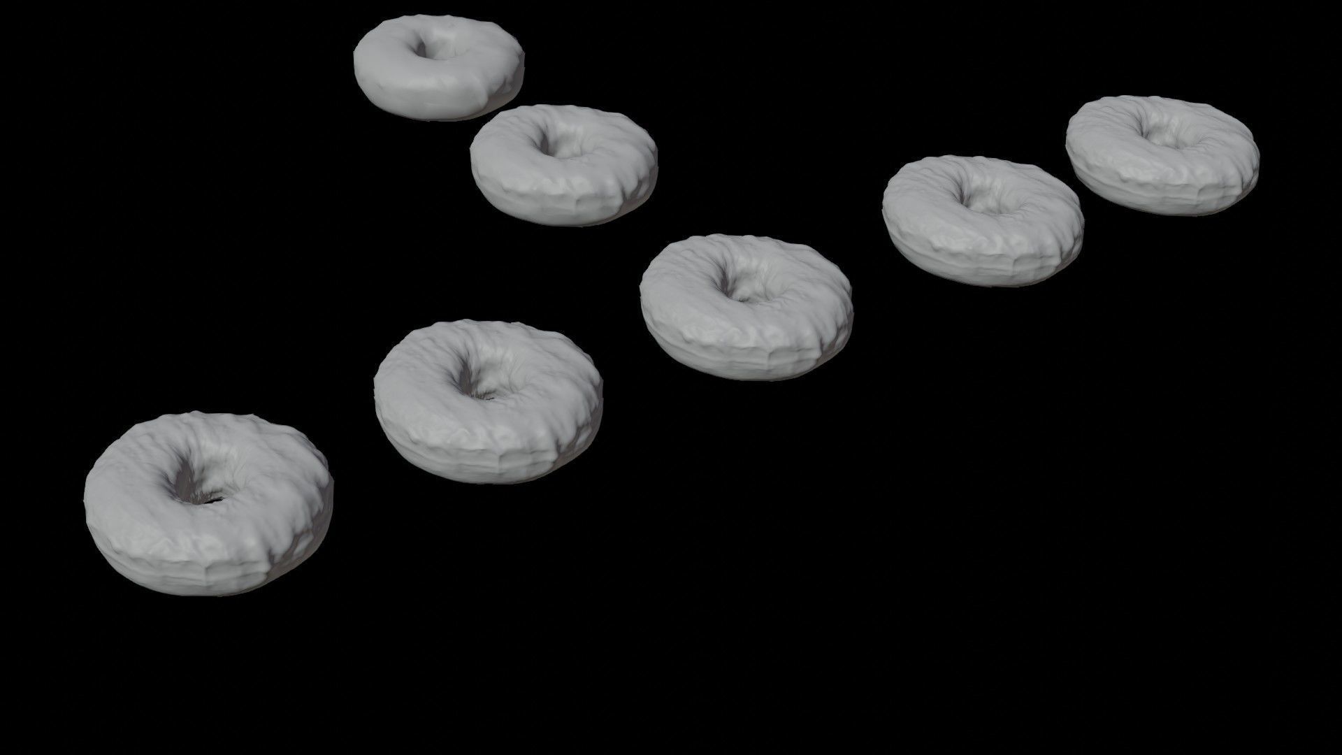 Scanned Donuts 5 flavors 1 high and 2 lowpoly versions Low-poly 3D model_30