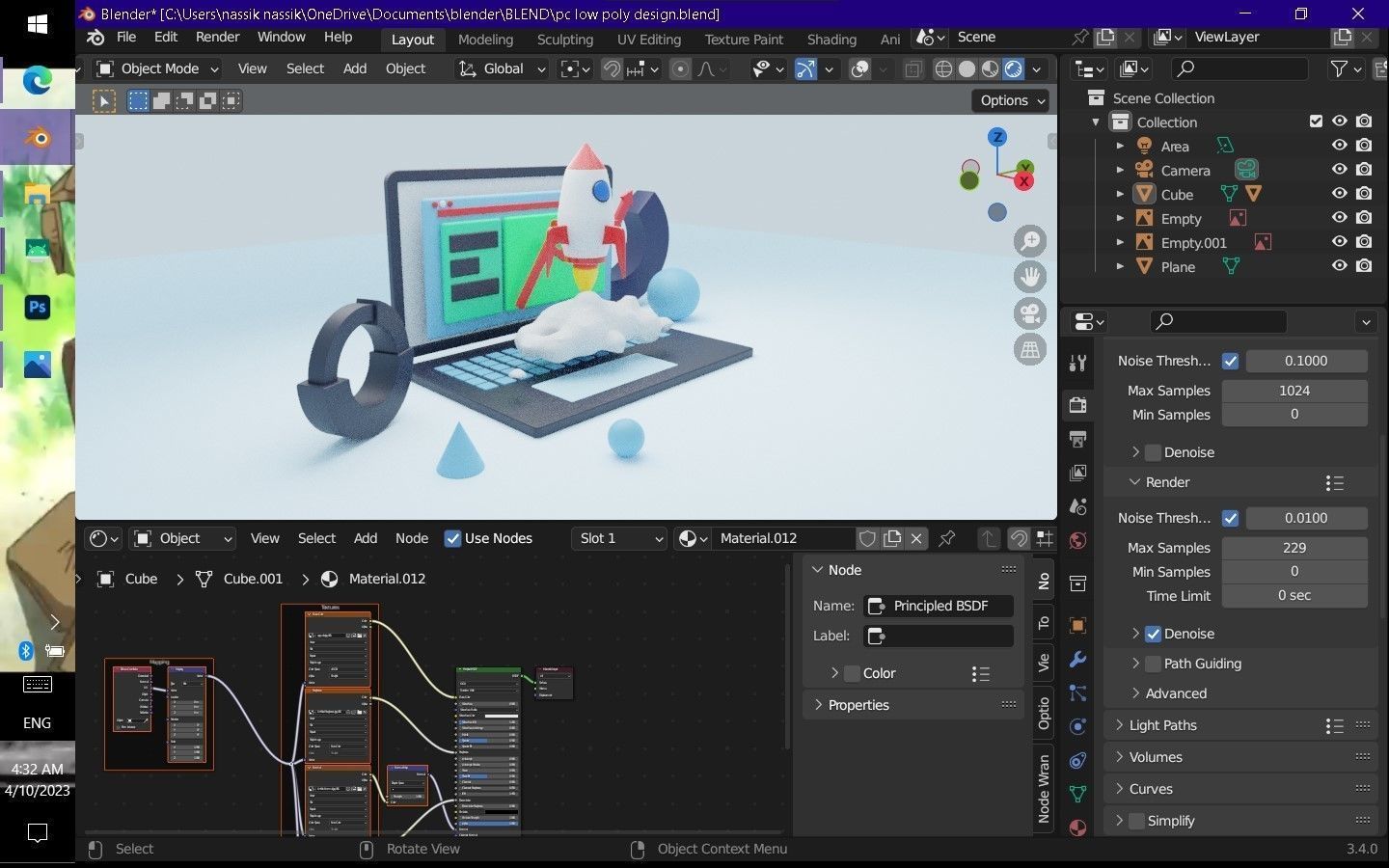 low poly laptop design Free low-poly 3D model_5