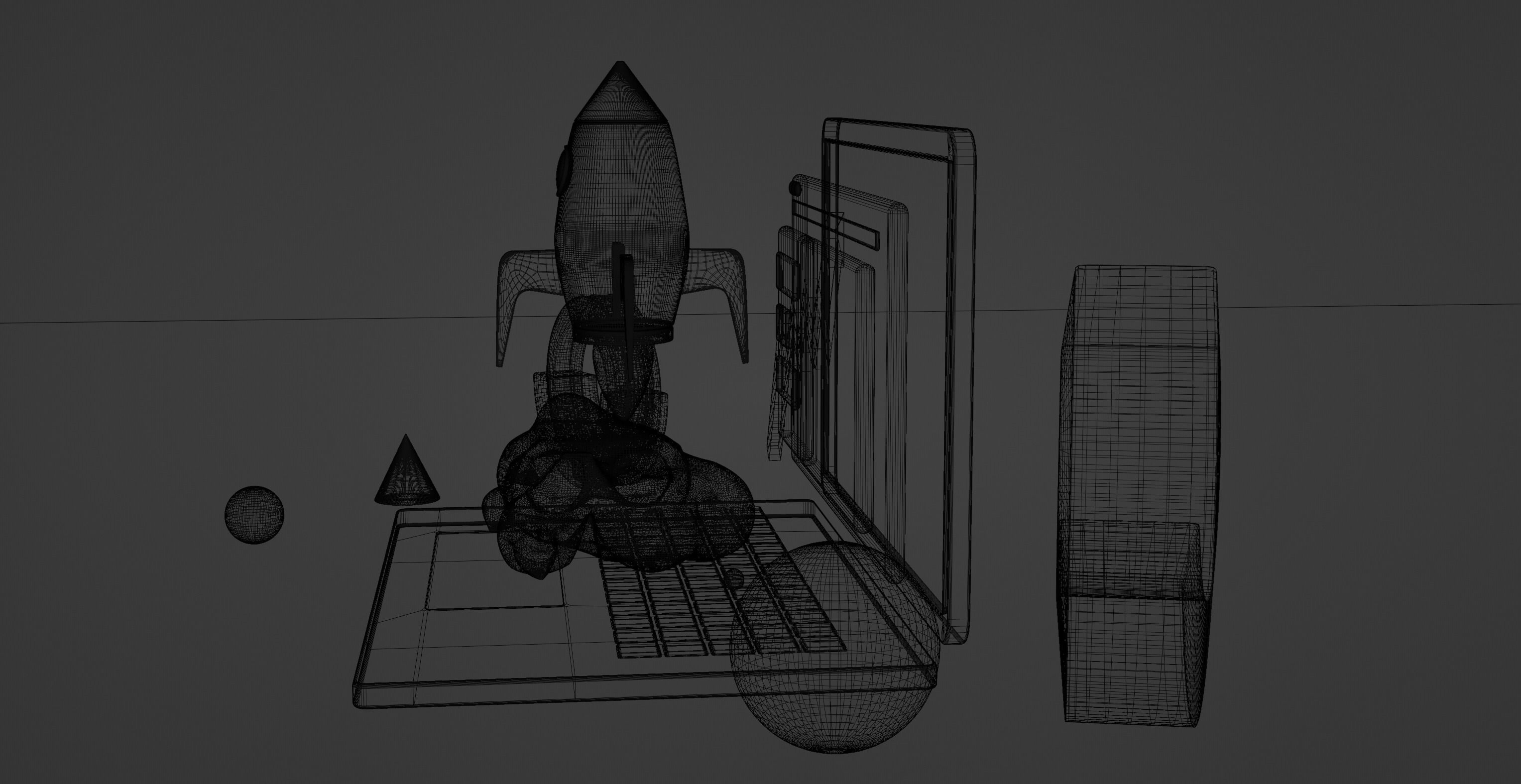 low poly laptop design Free low-poly 3D model_4