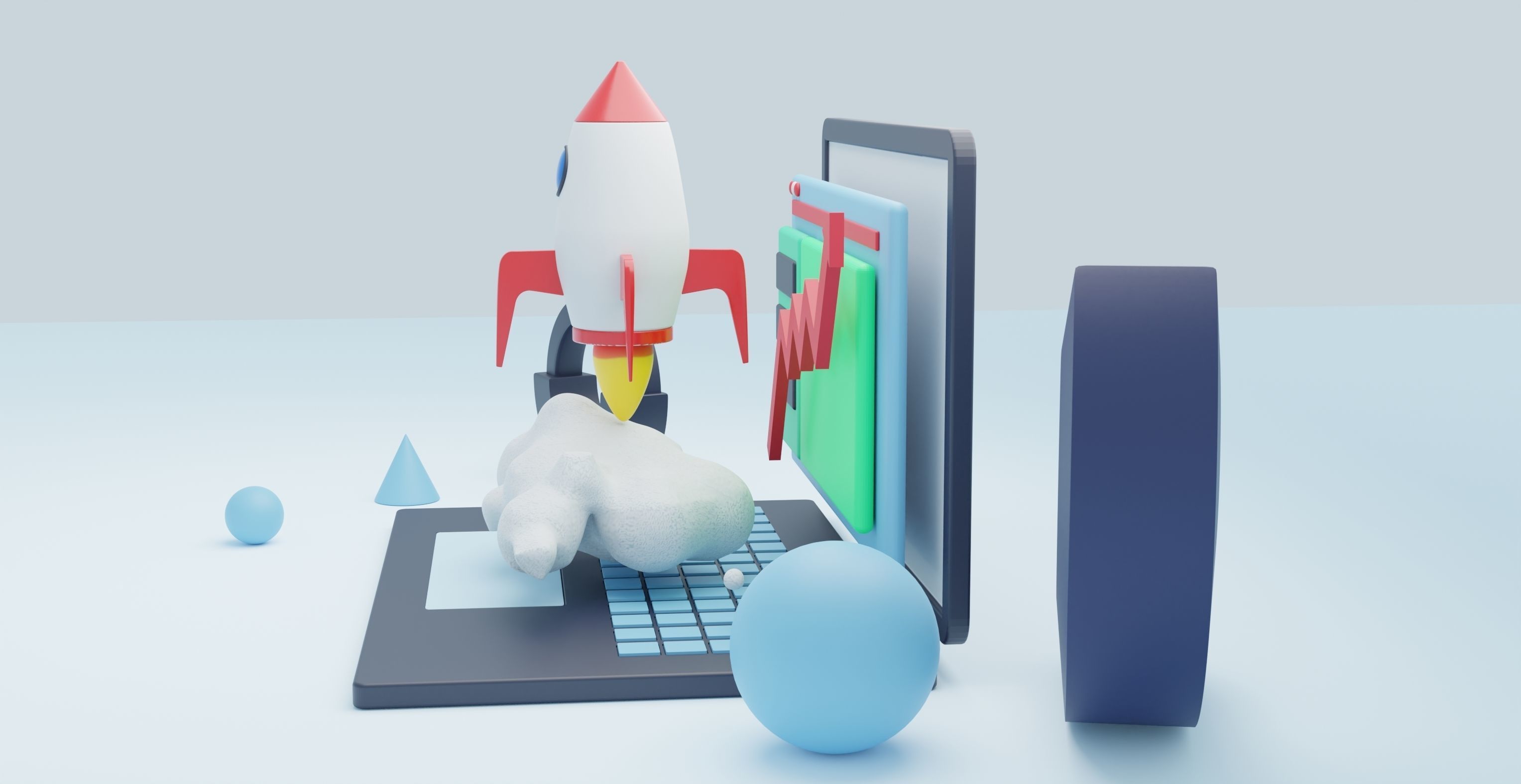 low poly laptop design Free low-poly 3D model_2