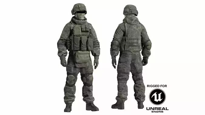 Russian Soldier Ratnik V2 Low-poly 3D model