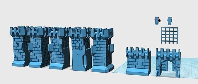 warhammer scale castle walls 3D print model