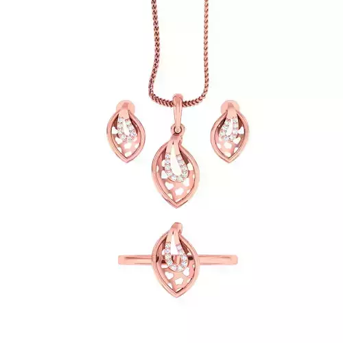 Women Ring Earrings Pendant set 3dm stl 3mf glb render details 3D print model
