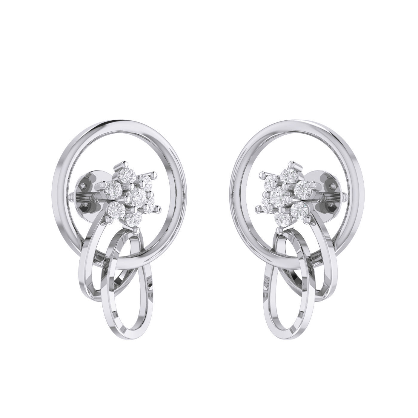 Women Ring Earrings Pendant set 3dm stl 3mf glb render details 3D print model_25