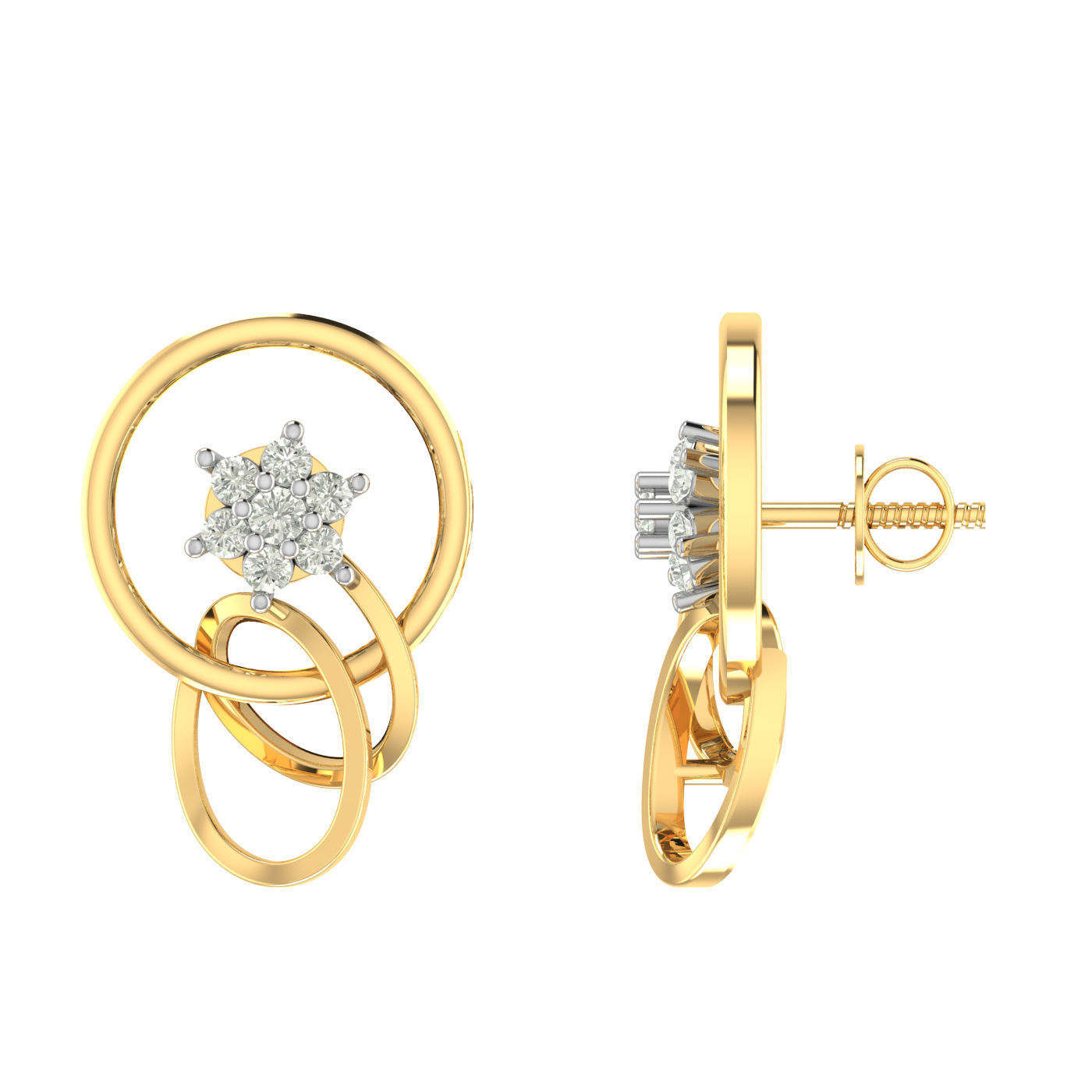 Women Ring Earrings Pendant set 3dm stl 3mf glb render details 3D print model_33