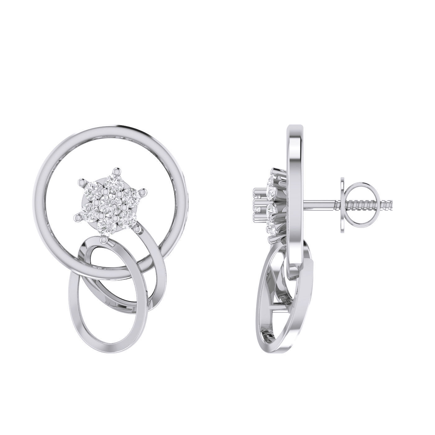 Women Ring Earrings Pendant set 3dm stl 3mf glb render details 3D print model_34