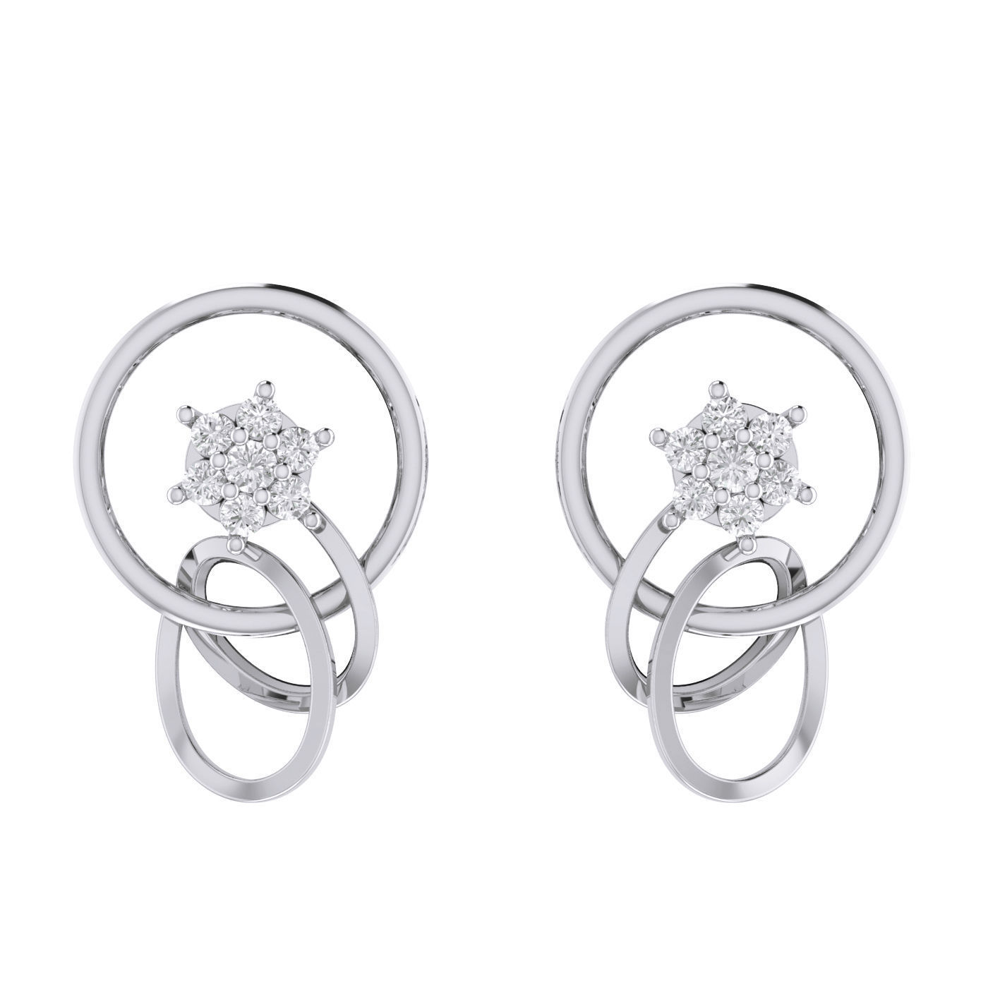 Women Ring Earrings Pendant set 3dm stl 3mf glb render details 3D print model_42