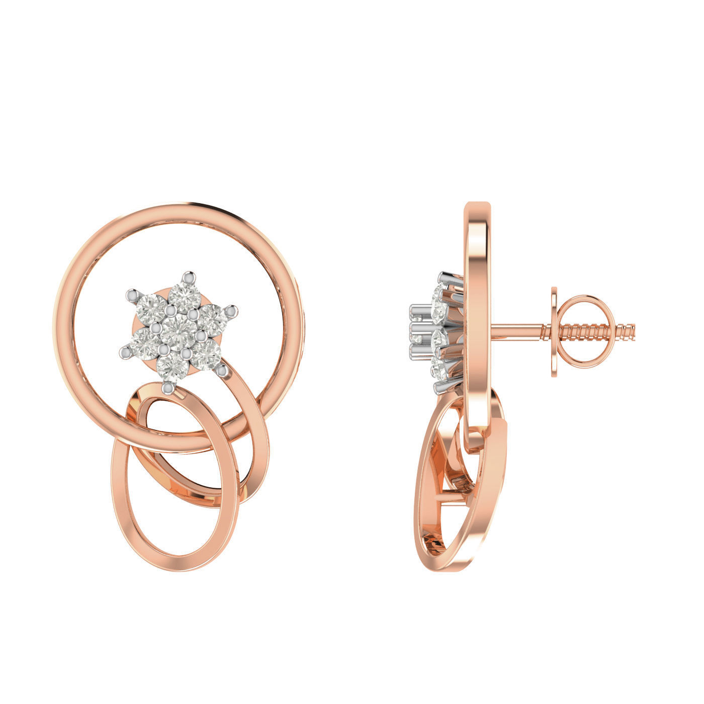 Women Ring Earrings Pendant set 3dm stl 3mf glb render details 3D print model_35