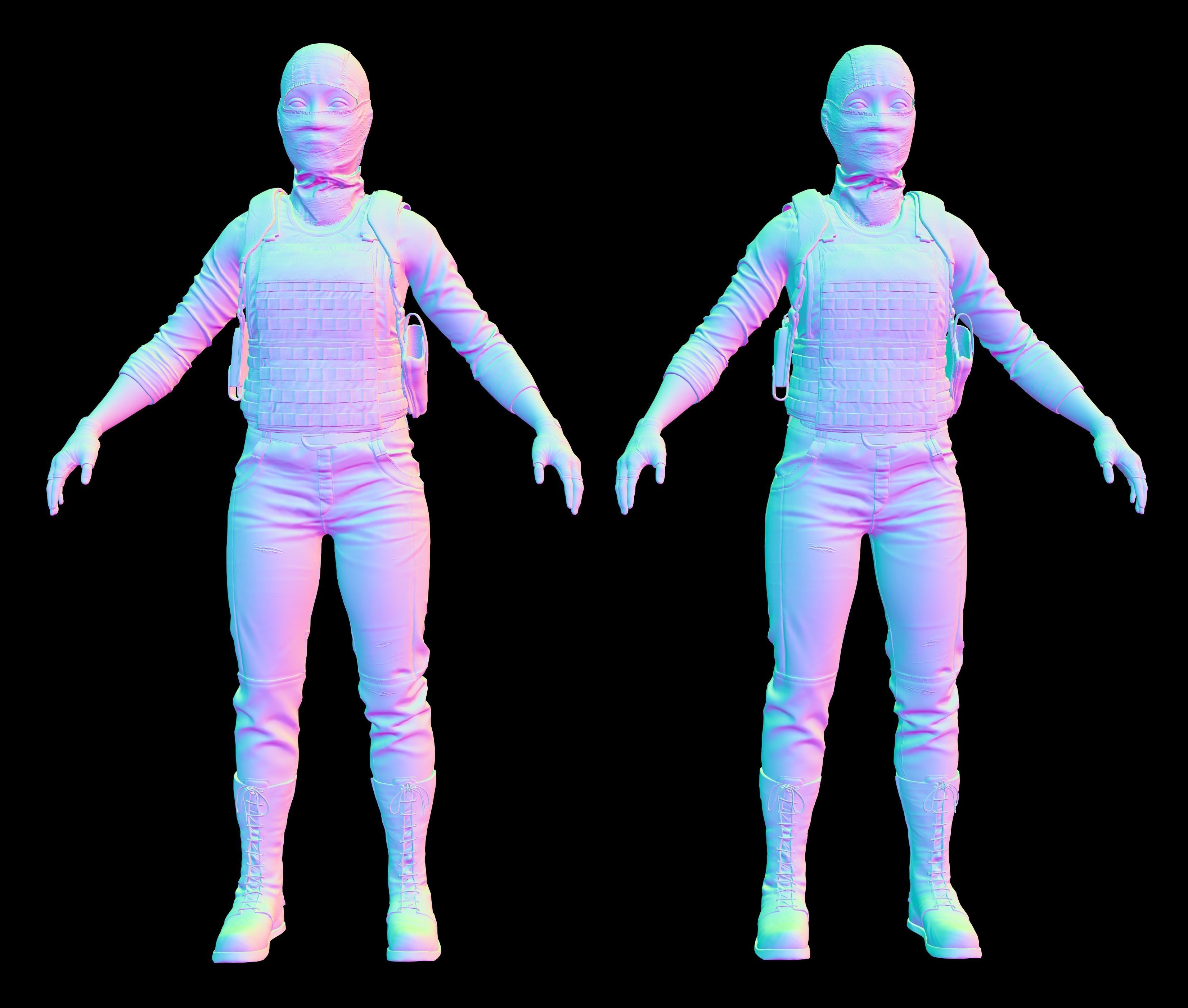 Operator Female - gameready - Unreal Low-poly 3D model_8