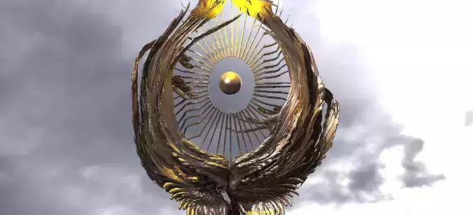 Earth Throne sculpture Ring 1  3D model