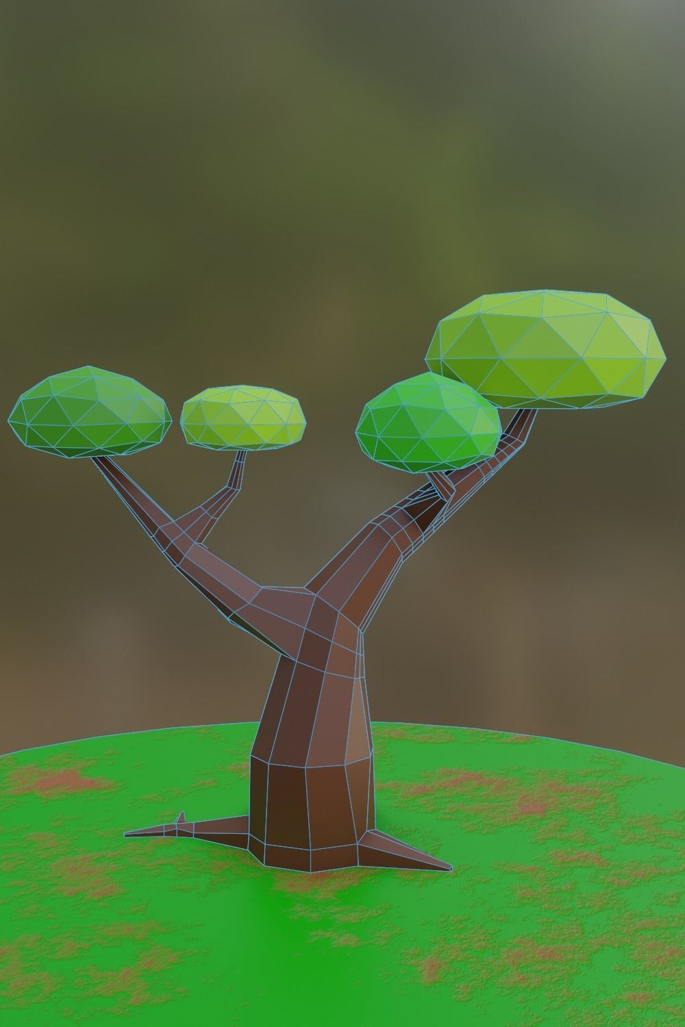 Tree 02 LowPoly Free 3D model_2