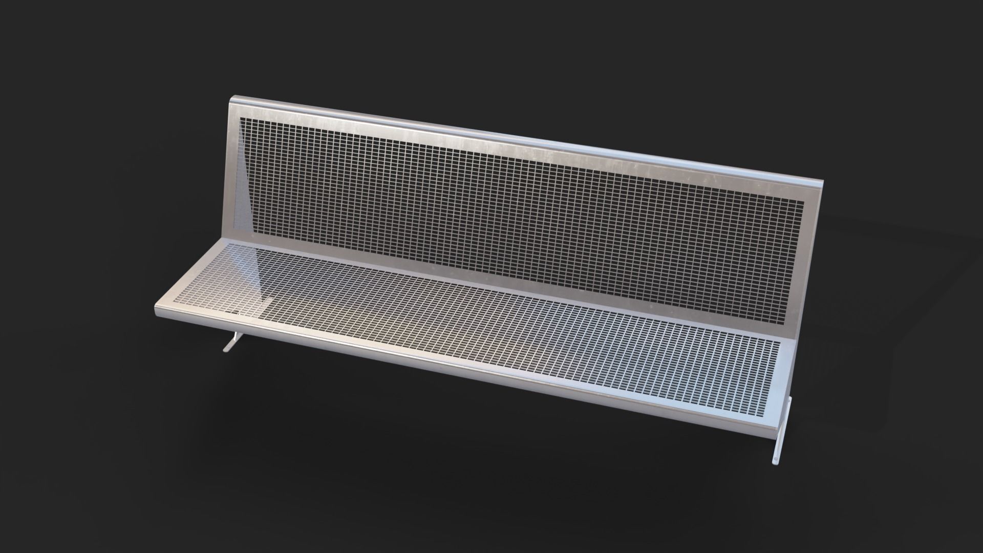 Cerdanyola Barcelona Bench Low-poly Low-poly 3D model_6