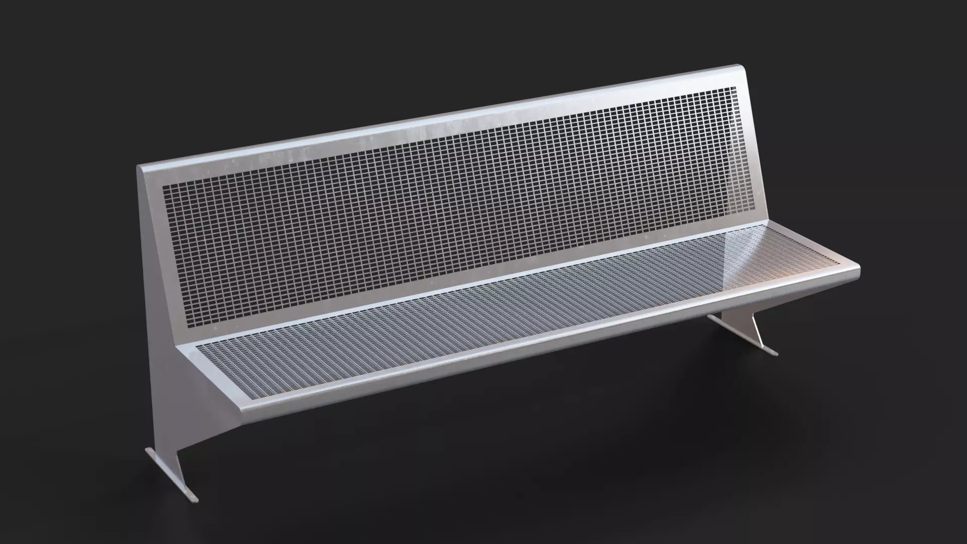 Cerdanyola Barcelona Bench Low-poly Low-poly 3D model_0