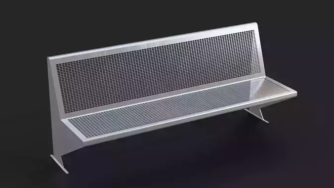 Cerdanyola Barcelona Bench Low-poly Low-poly 3D model