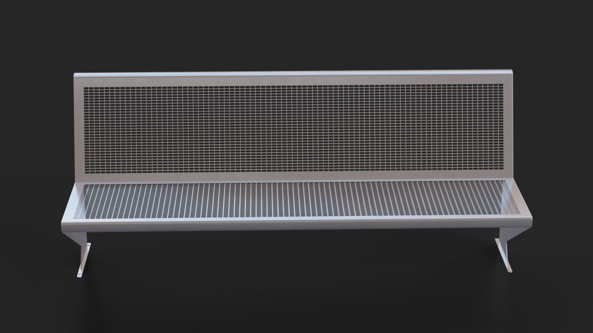 Cerdanyola Barcelona Bench Low-poly Low-poly 3D model_4