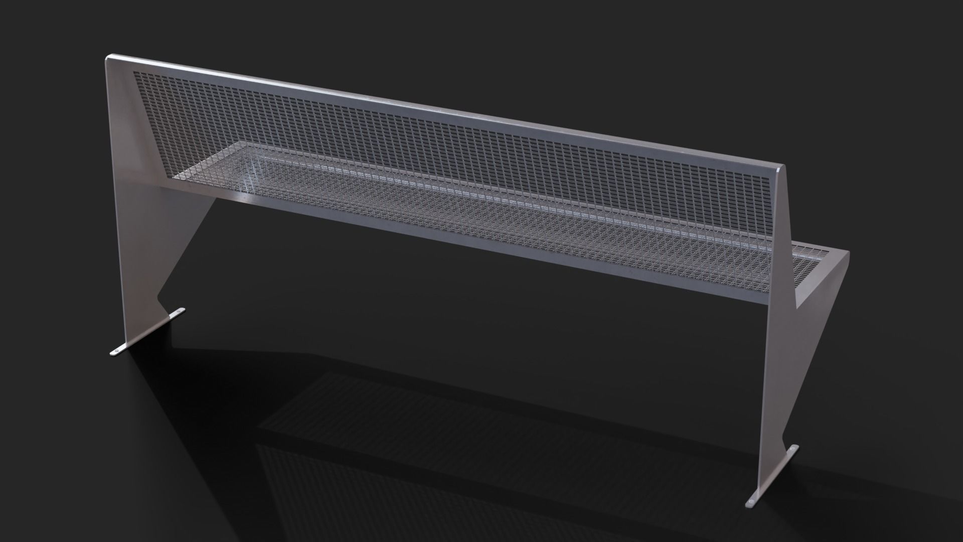 Cerdanyola Barcelona Bench Low-poly Low-poly 3D model_3