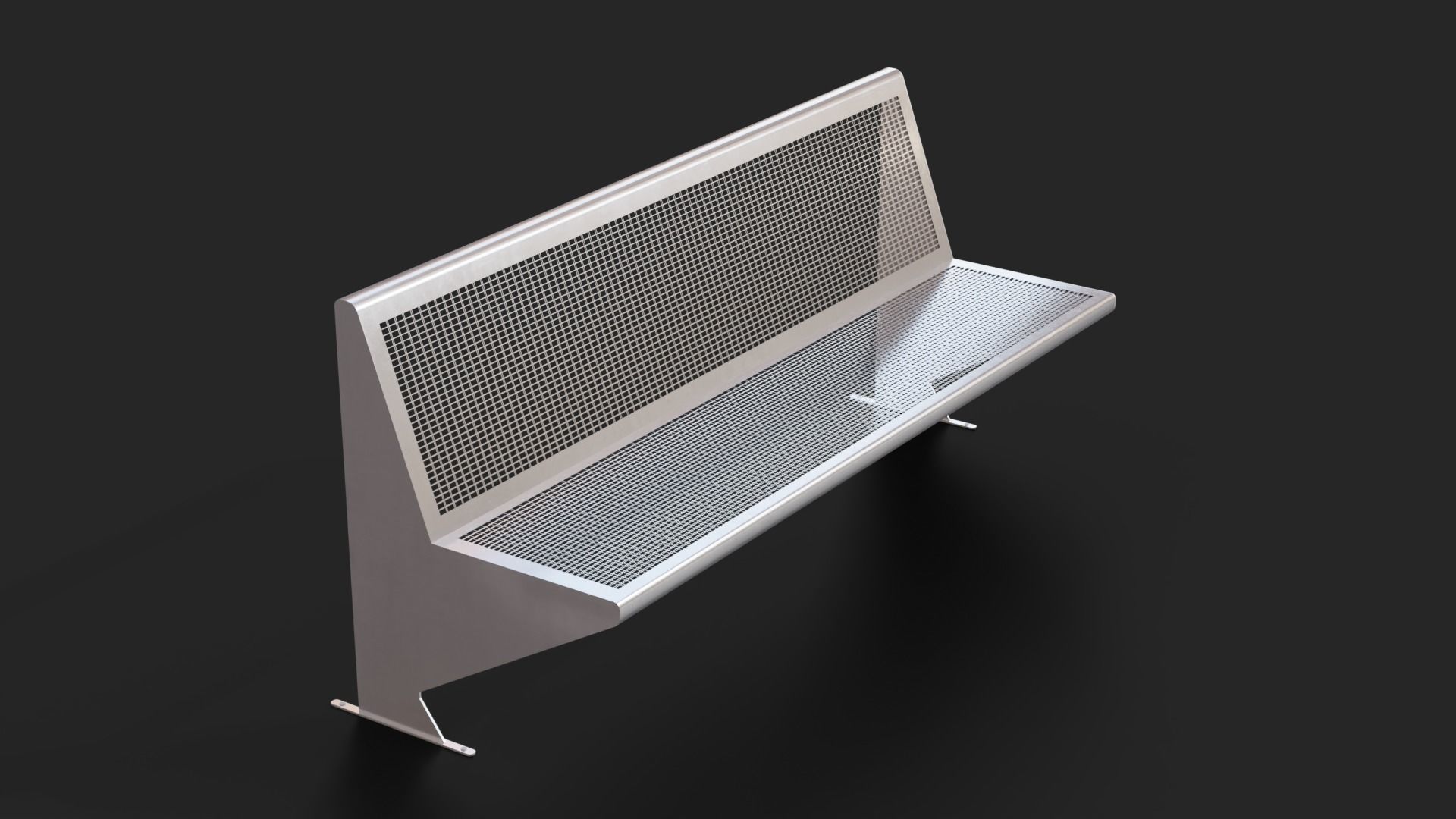 Cerdanyola Barcelona Bench Low-poly Low-poly 3D model_2