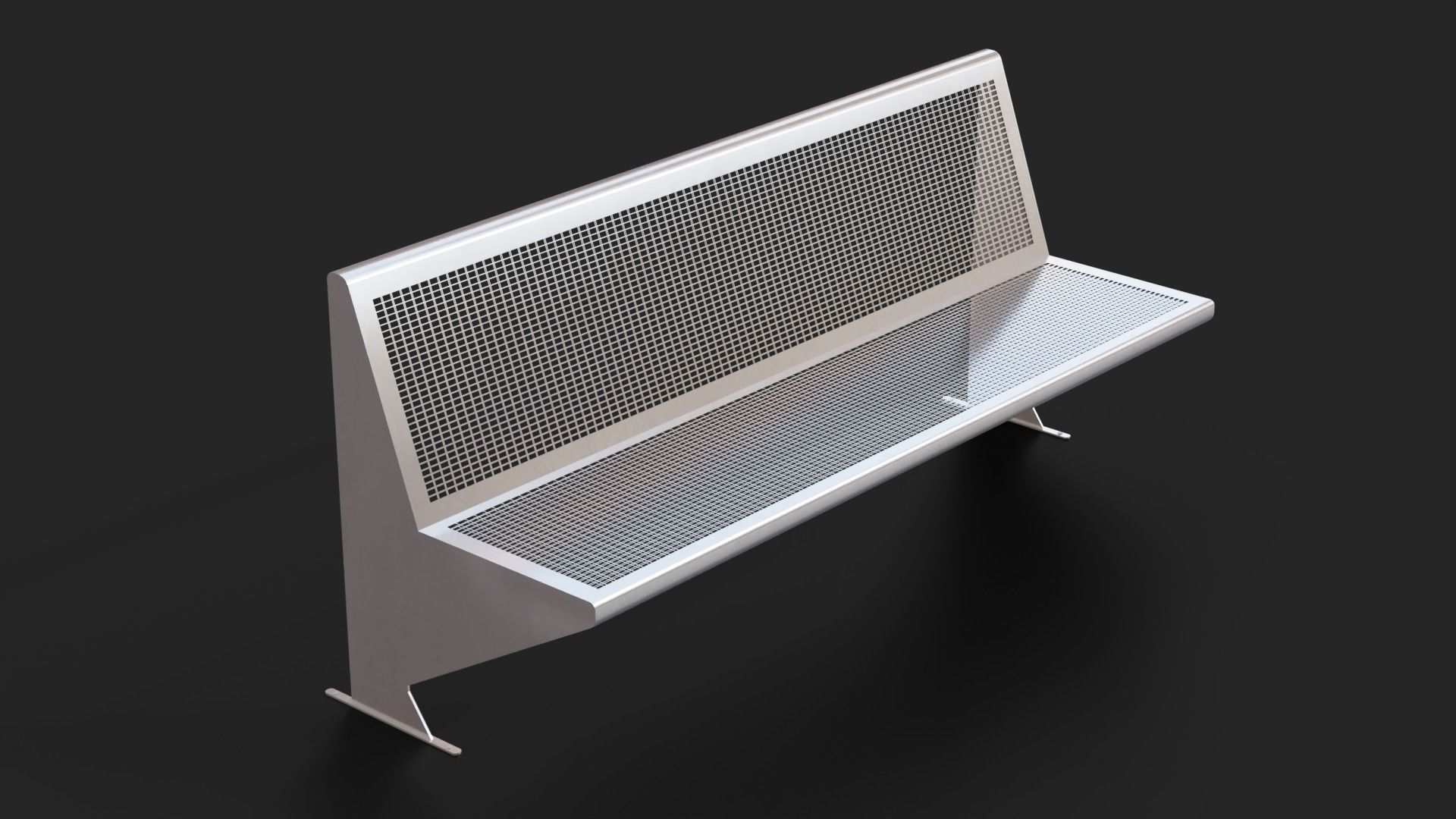 Cerdanyola Barcelona Bench Low-poly Low-poly 3D model_5