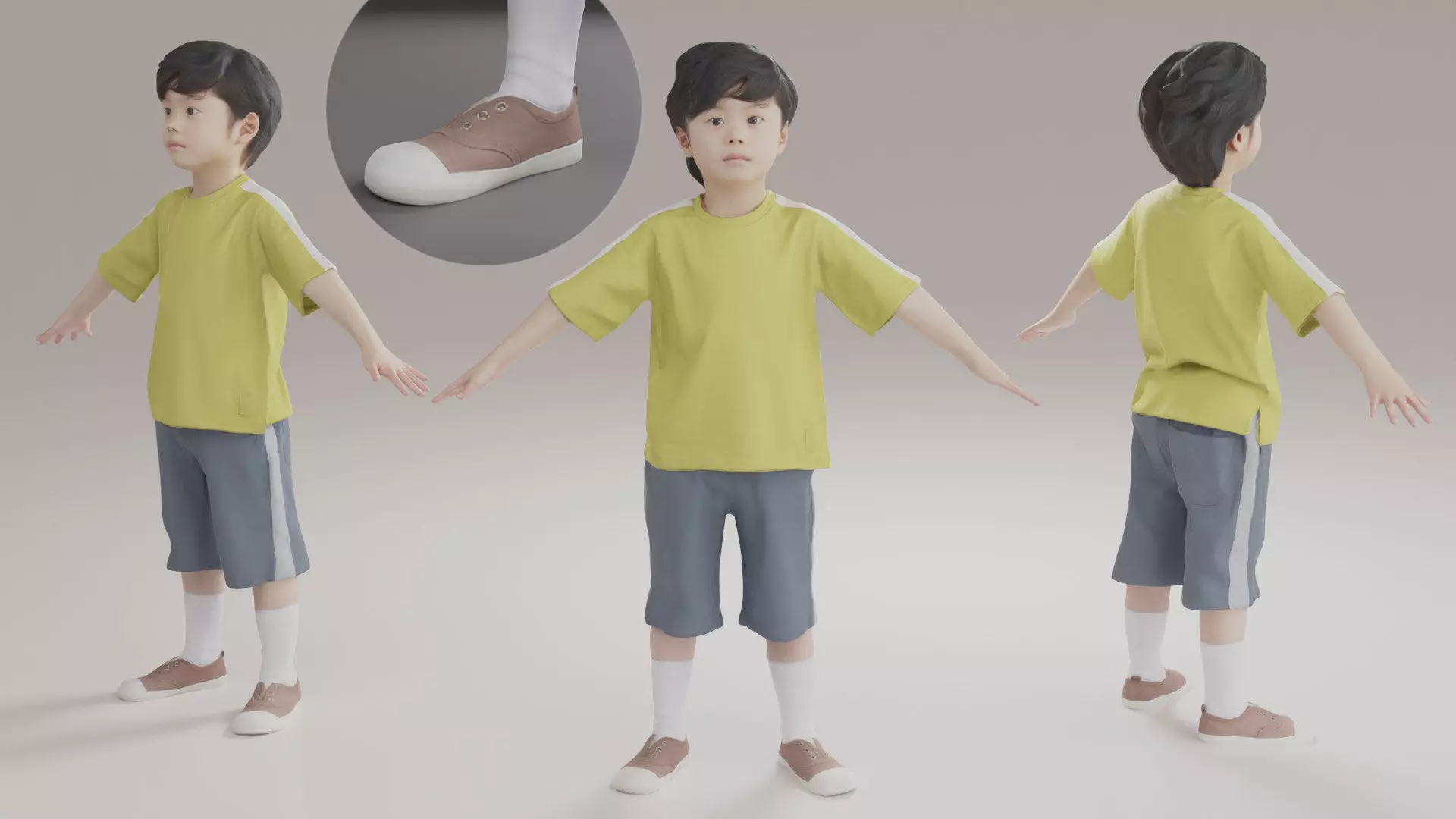 Animated 3D-Boy-japanese 228Rui Shoes Low-poly 3D model_0