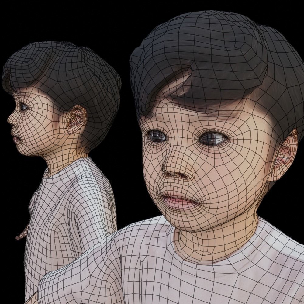Animated 3D-Boy-japanese 228Rui Shoes Low-poly 3D model_6