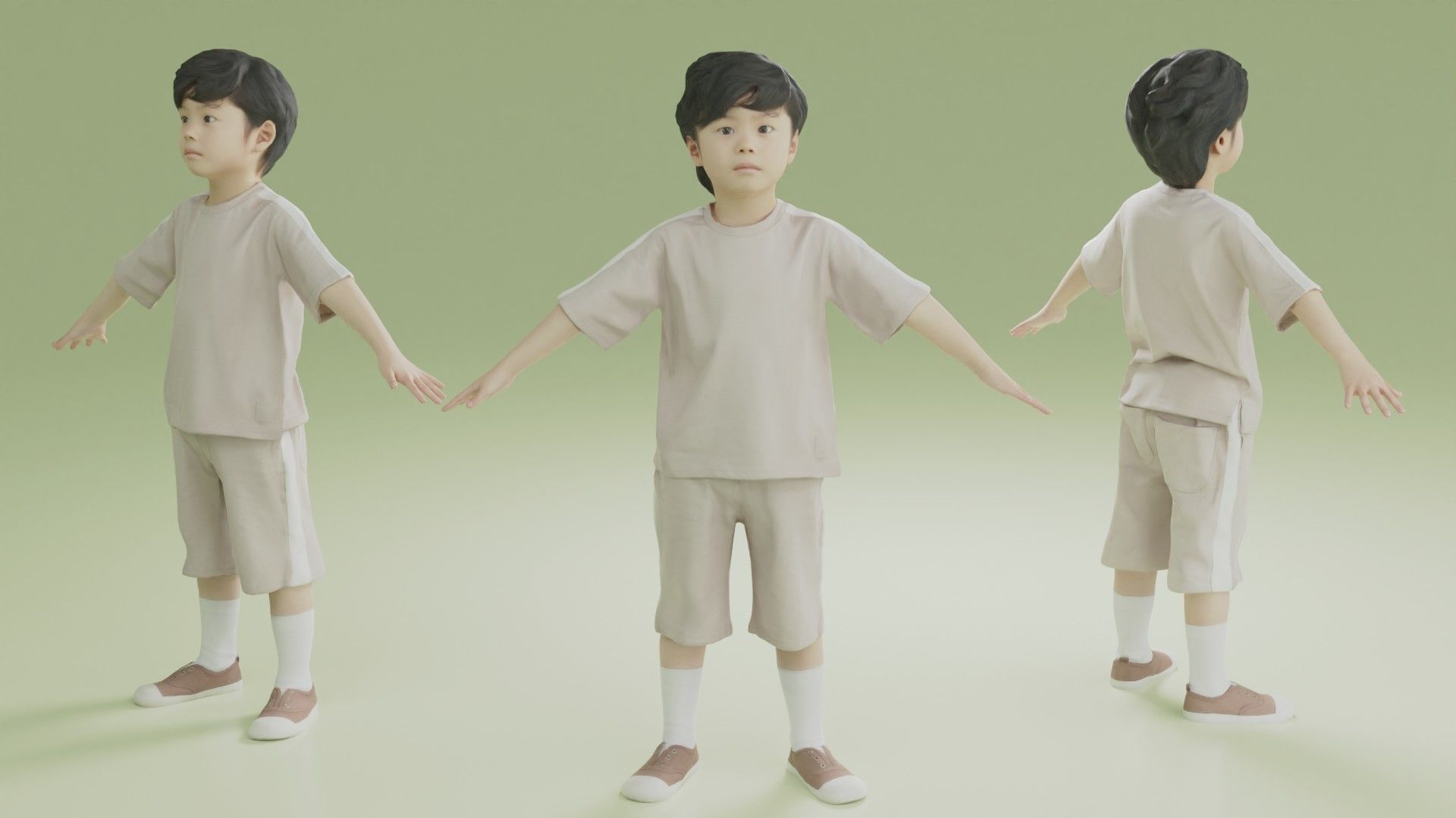 Animated 3D-Boy-japanese 228Rui Shoes Low-poly 3D model_1