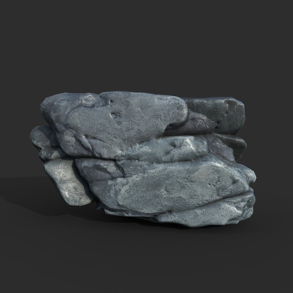 Low poly Boulder Rock 230410 Low-poly 3D model_13