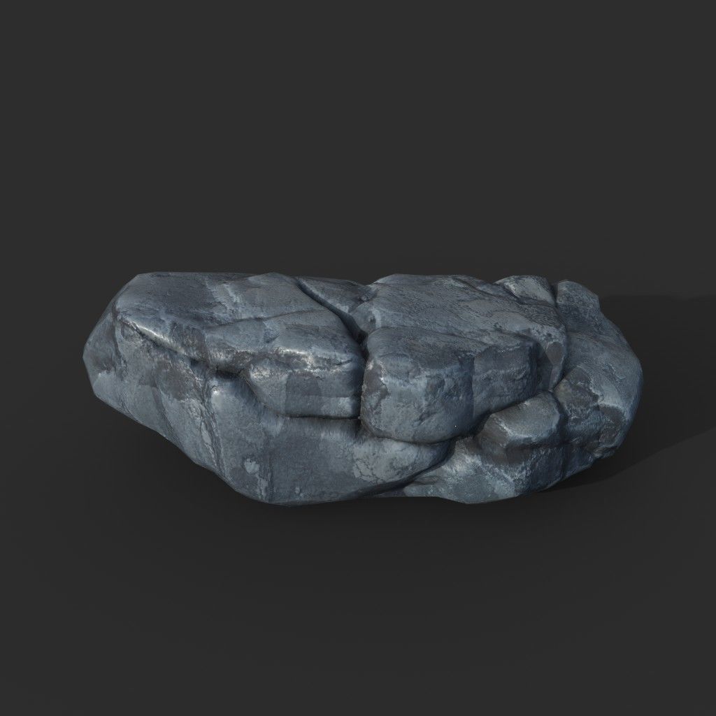 Low poly Boulder Rock 230410 Low-poly 3D model_15
