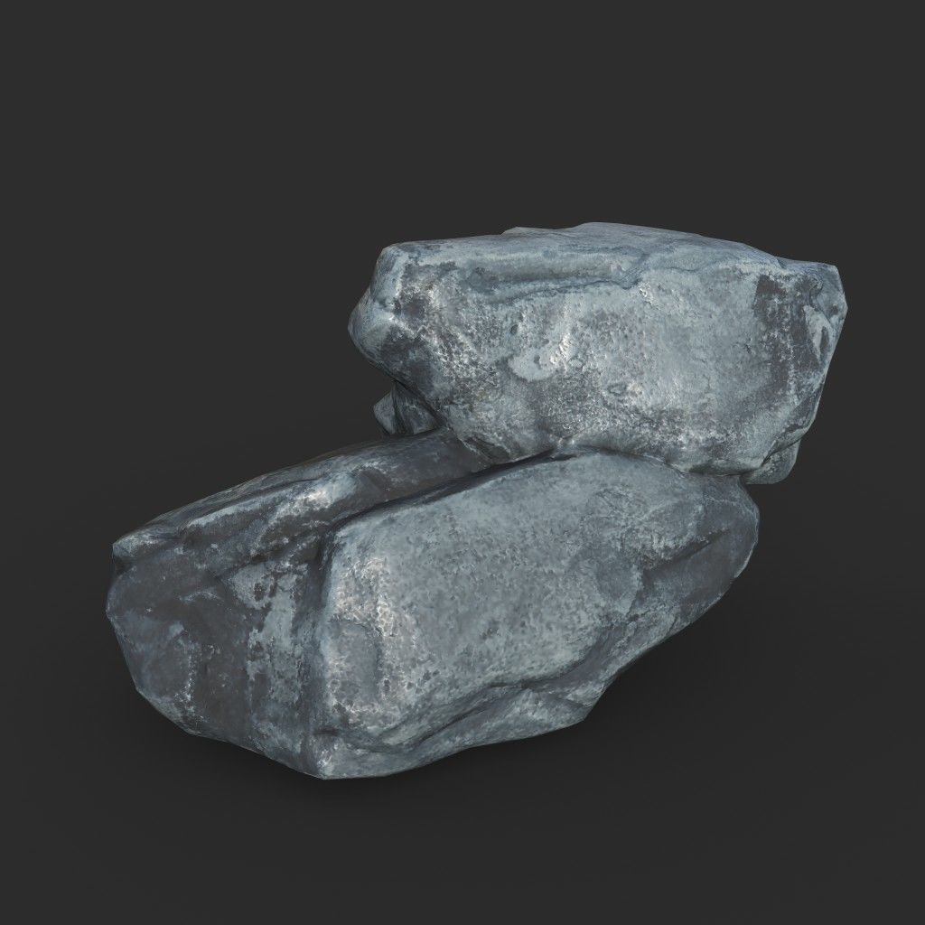 Low poly Boulder Rock 230410 Low-poly 3D model_3