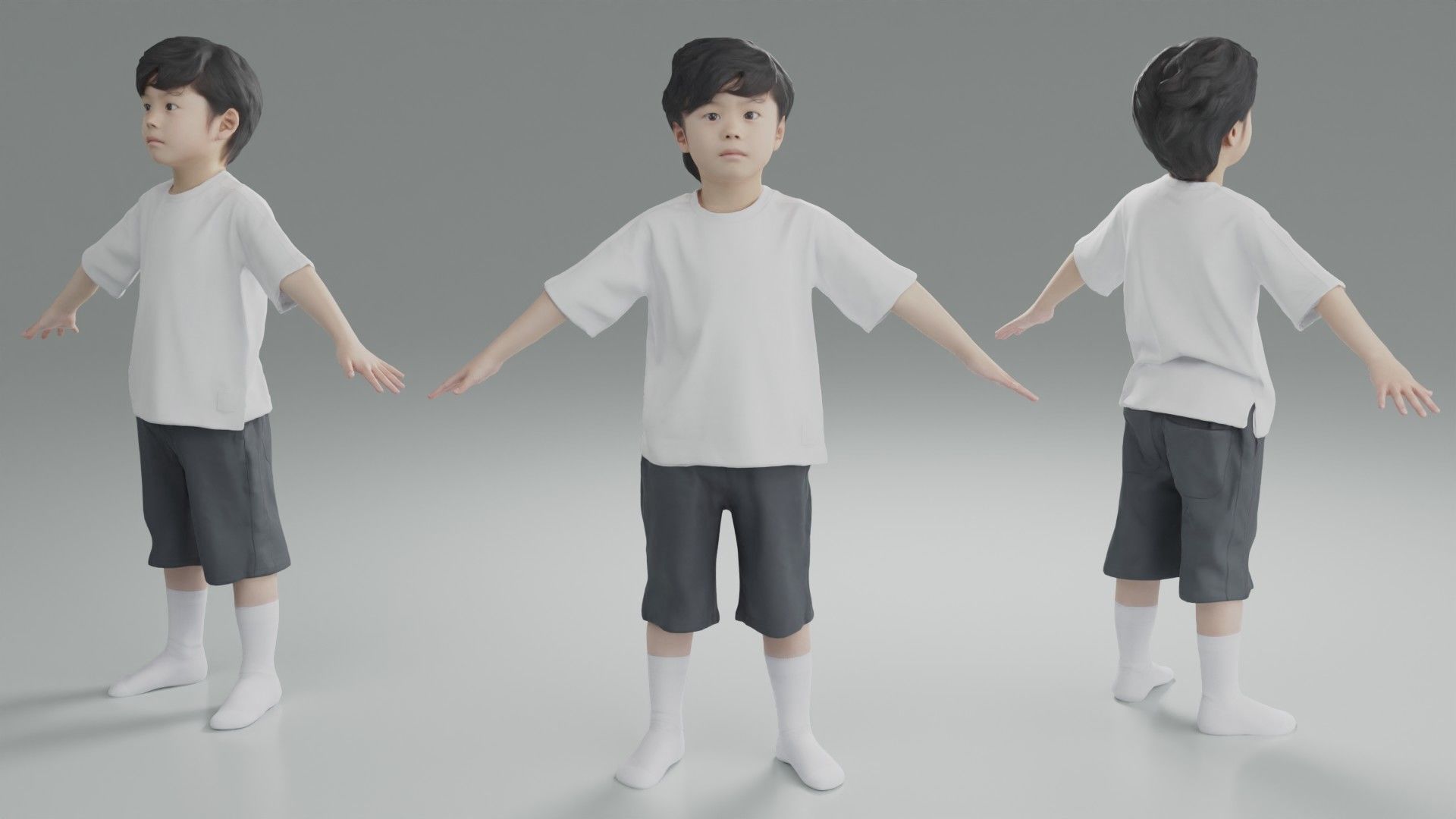Animated 3D-Boy-japanese 228Rui Socks Low-poly 3D model_2