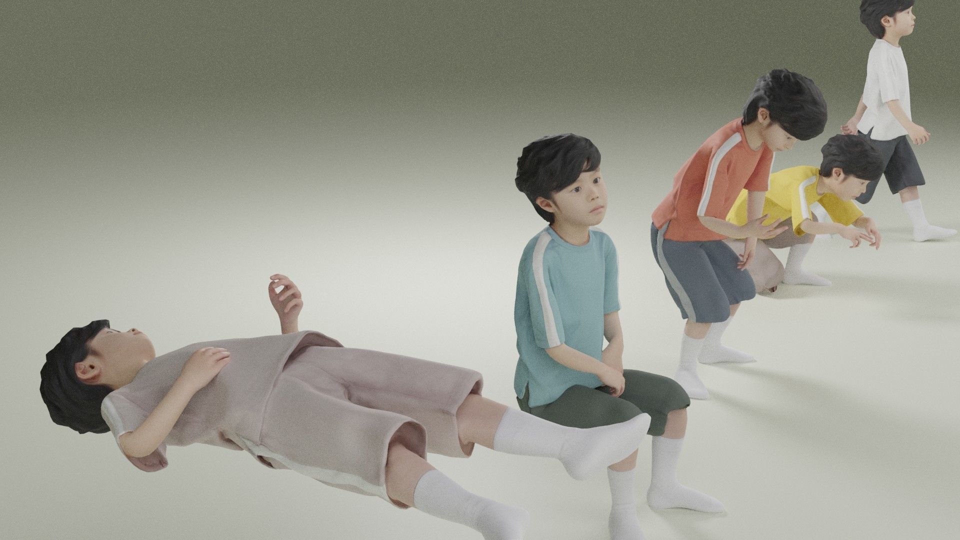 Animated 3D-Boy-japanese 228Rui Socks Low-poly 3D model_6