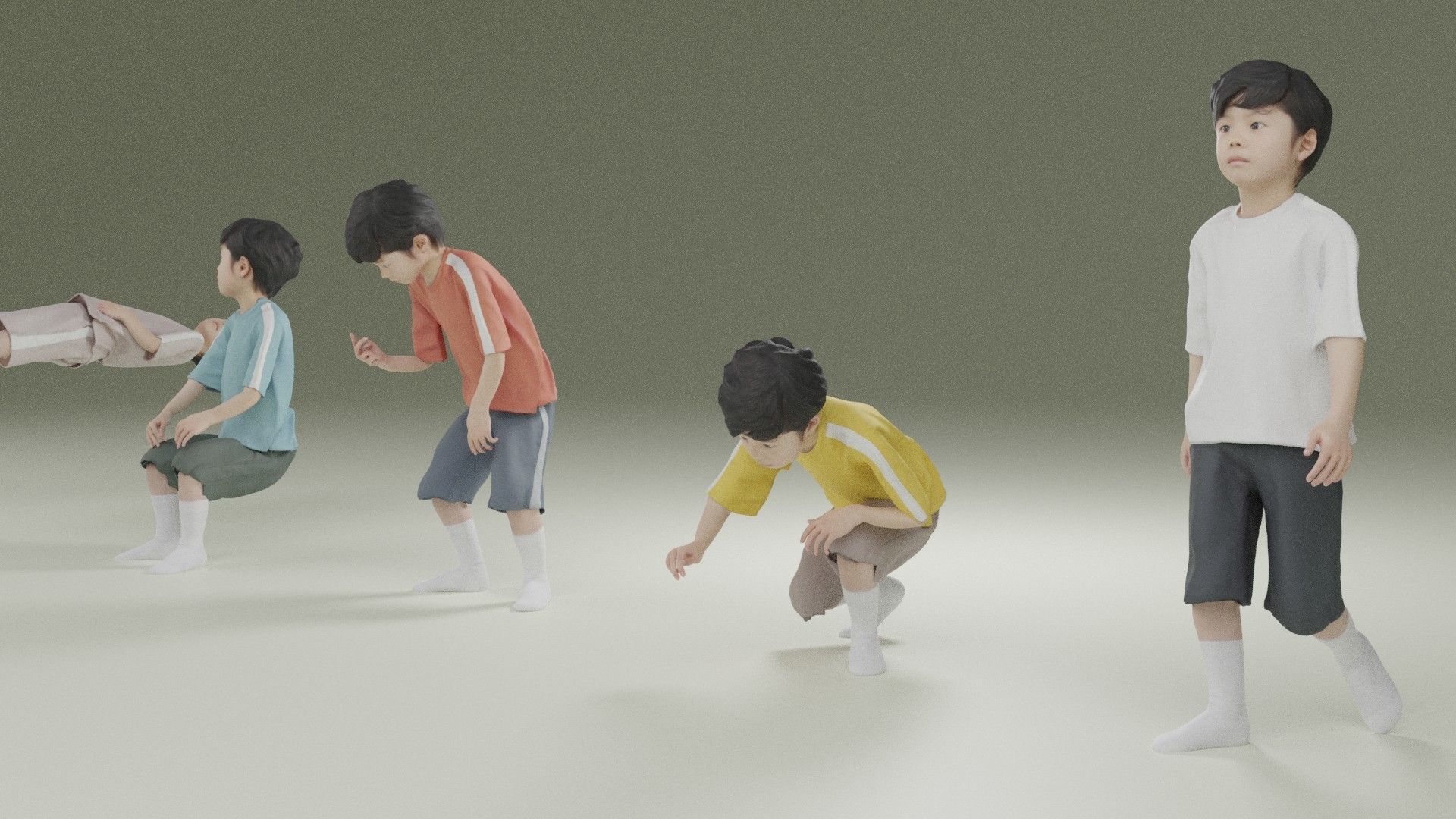 Animated 3D-Boy-japanese 228Rui Socks Low-poly 3D model_5