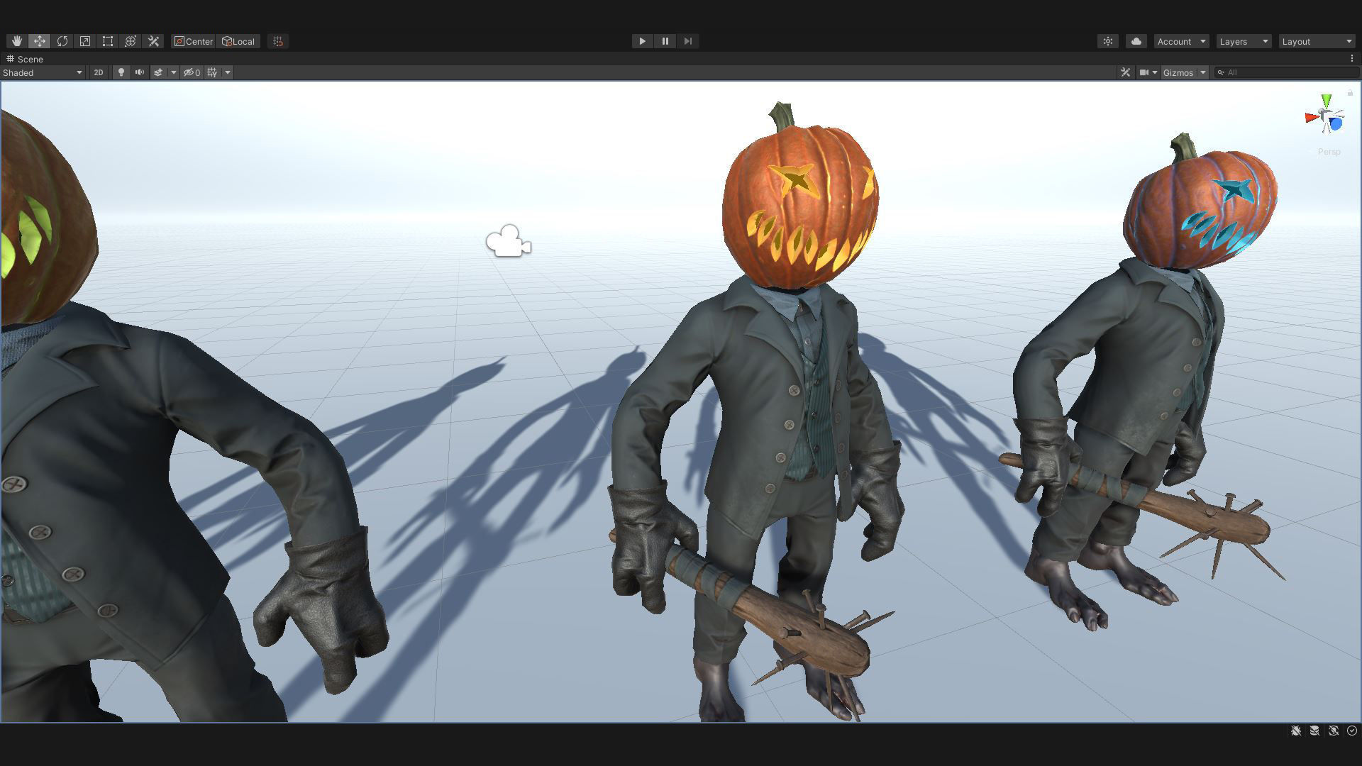 Pumpkin Costume - Rigged - Animated - Game Ready Low-poly 3D model_11