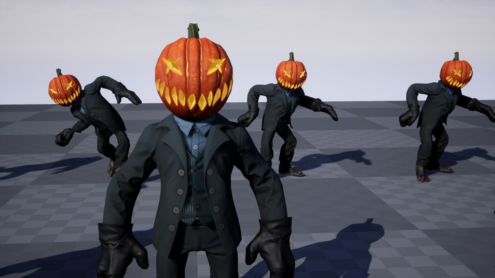 Pumpkin Costume - Rigged - Animated - Game Ready Low-poly 3D model_5