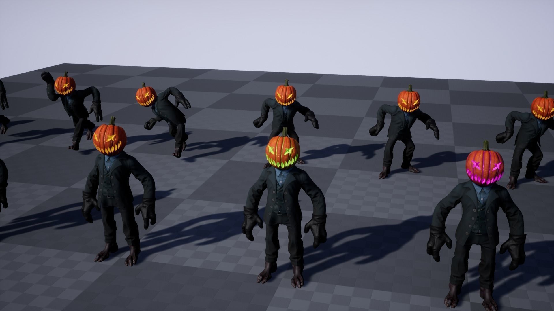 Pumpkin Costume - Rigged - Animated - Game Ready Low-poly 3D model_7
