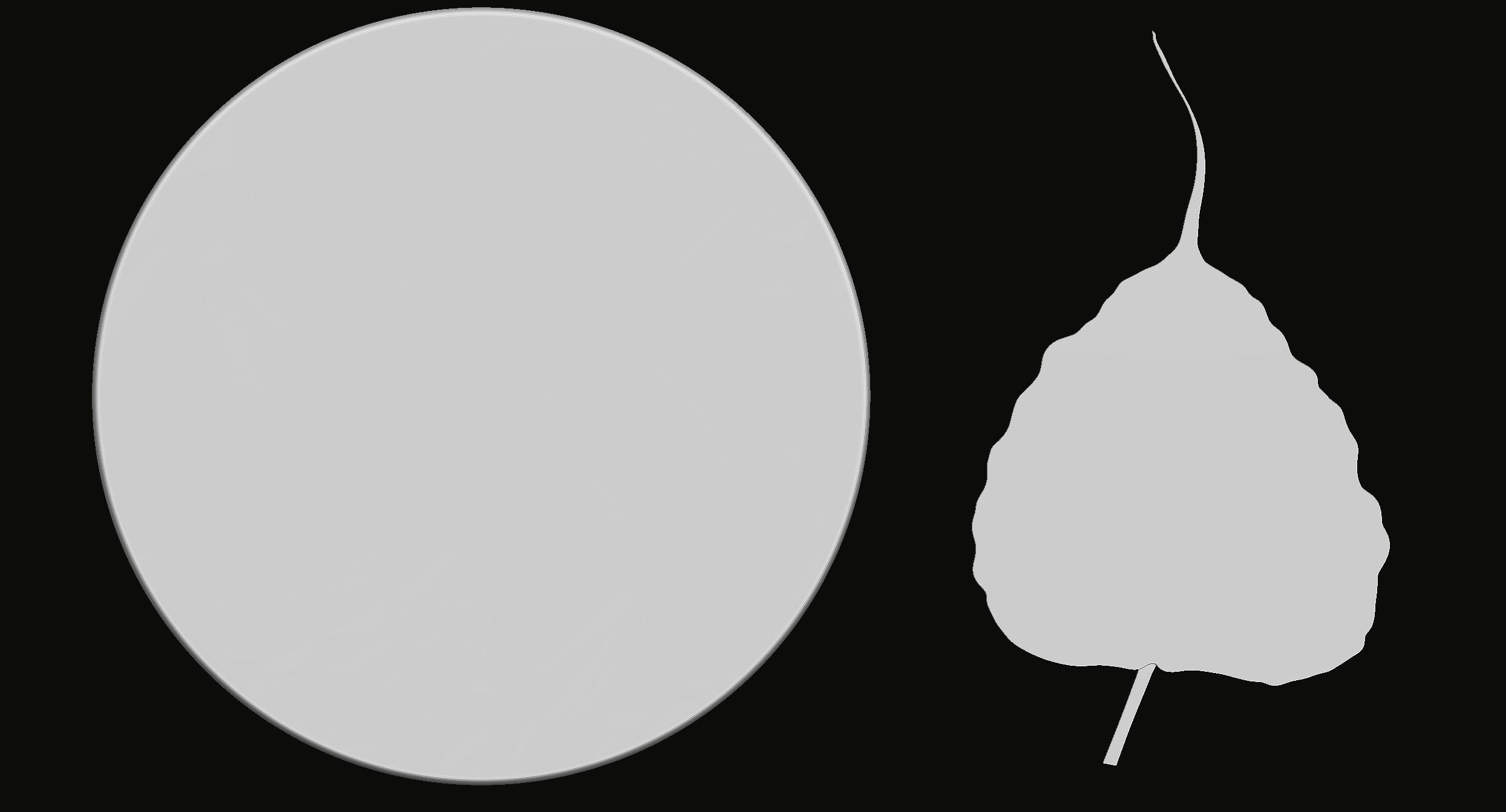 Bodhi leaf Relief 3D print model_2