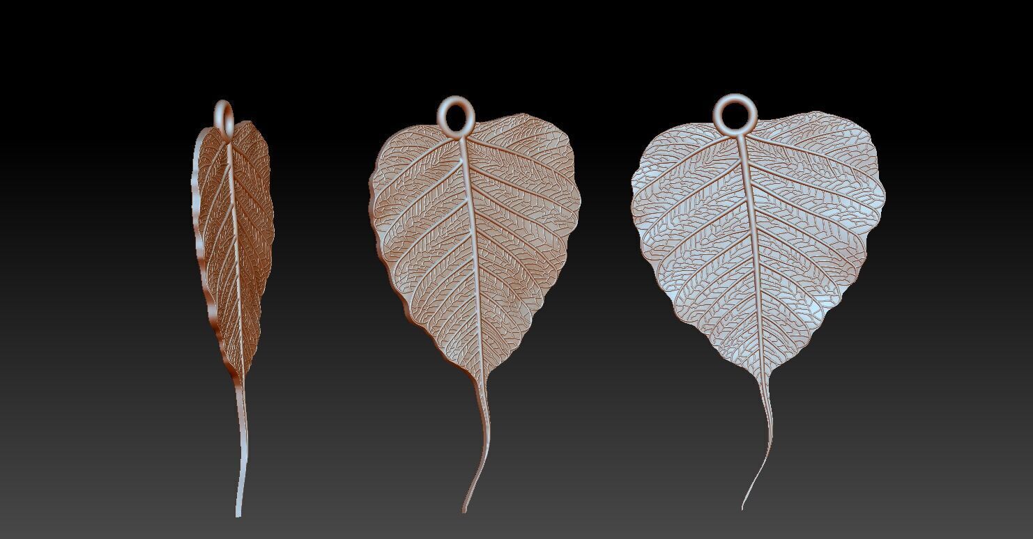 Bodhi leaf Relief 3D print model_8