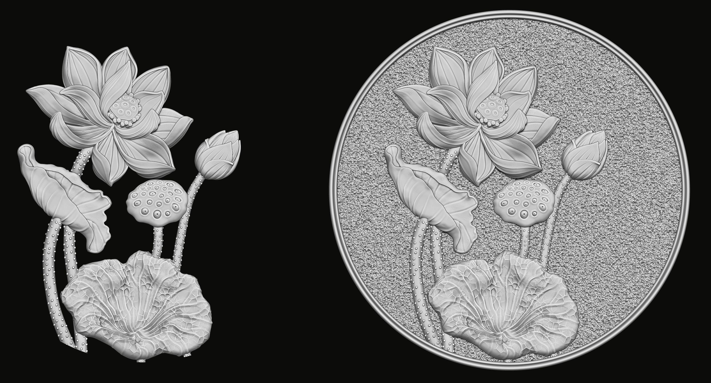 Lotus flower Pendant 3D print model_4