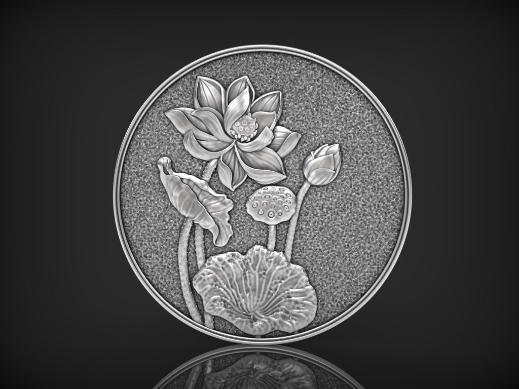 Lotus flower Pendant 3D print model_1