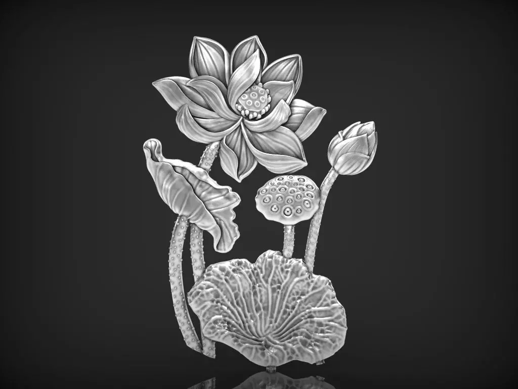 Lotus flower Pendant 3D print model_0