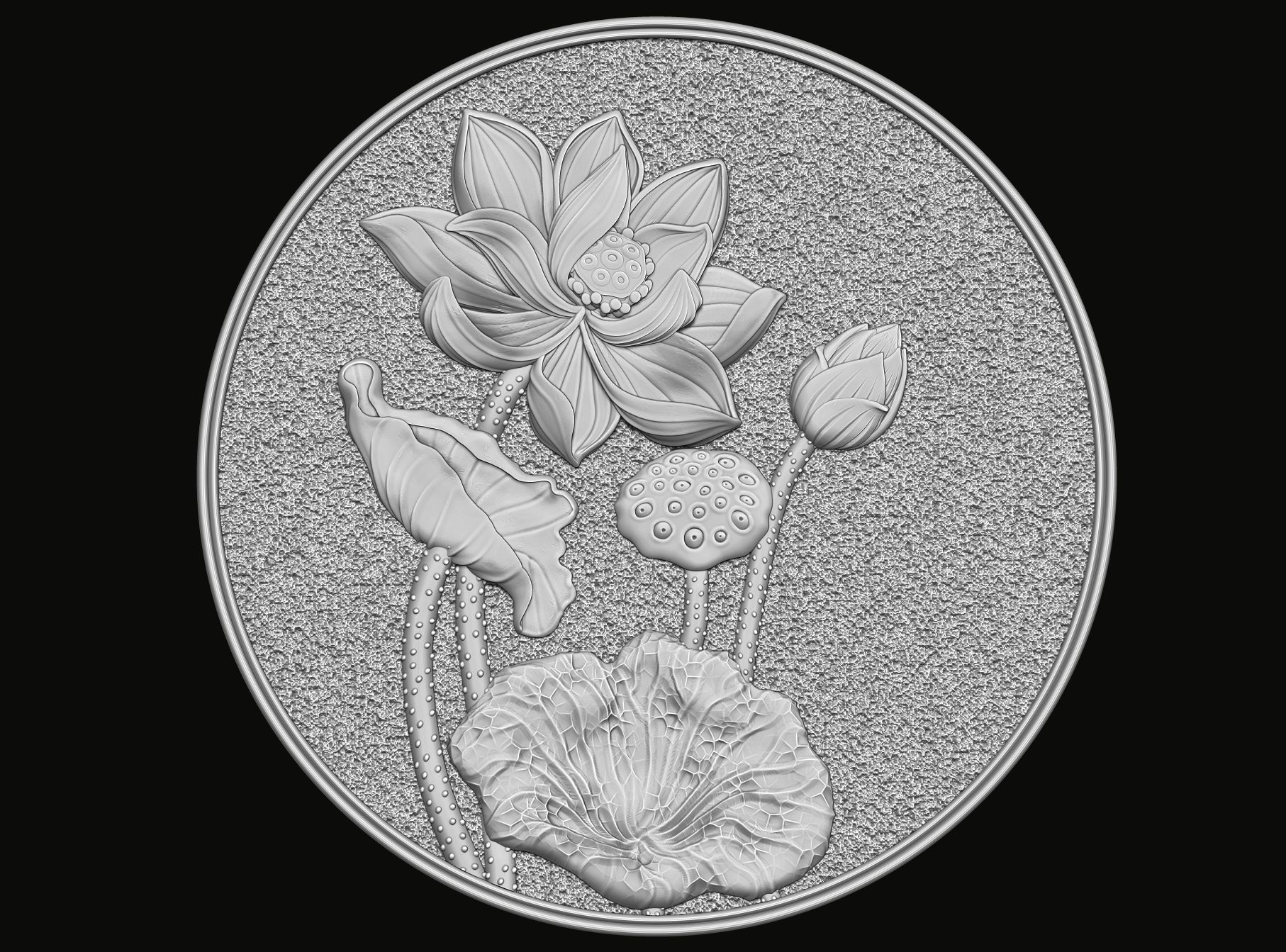 Lotus flower Pendant 3D print model_2