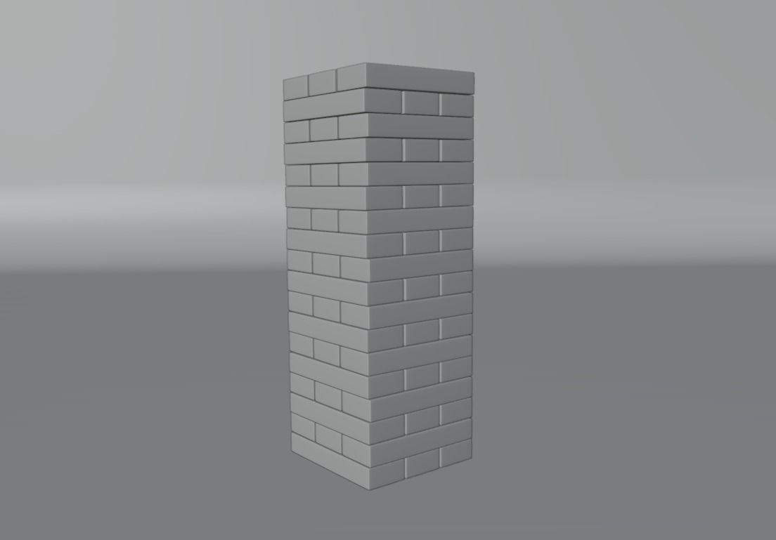 Jenga Tower Game Customizable Low-poly 3D model_6
