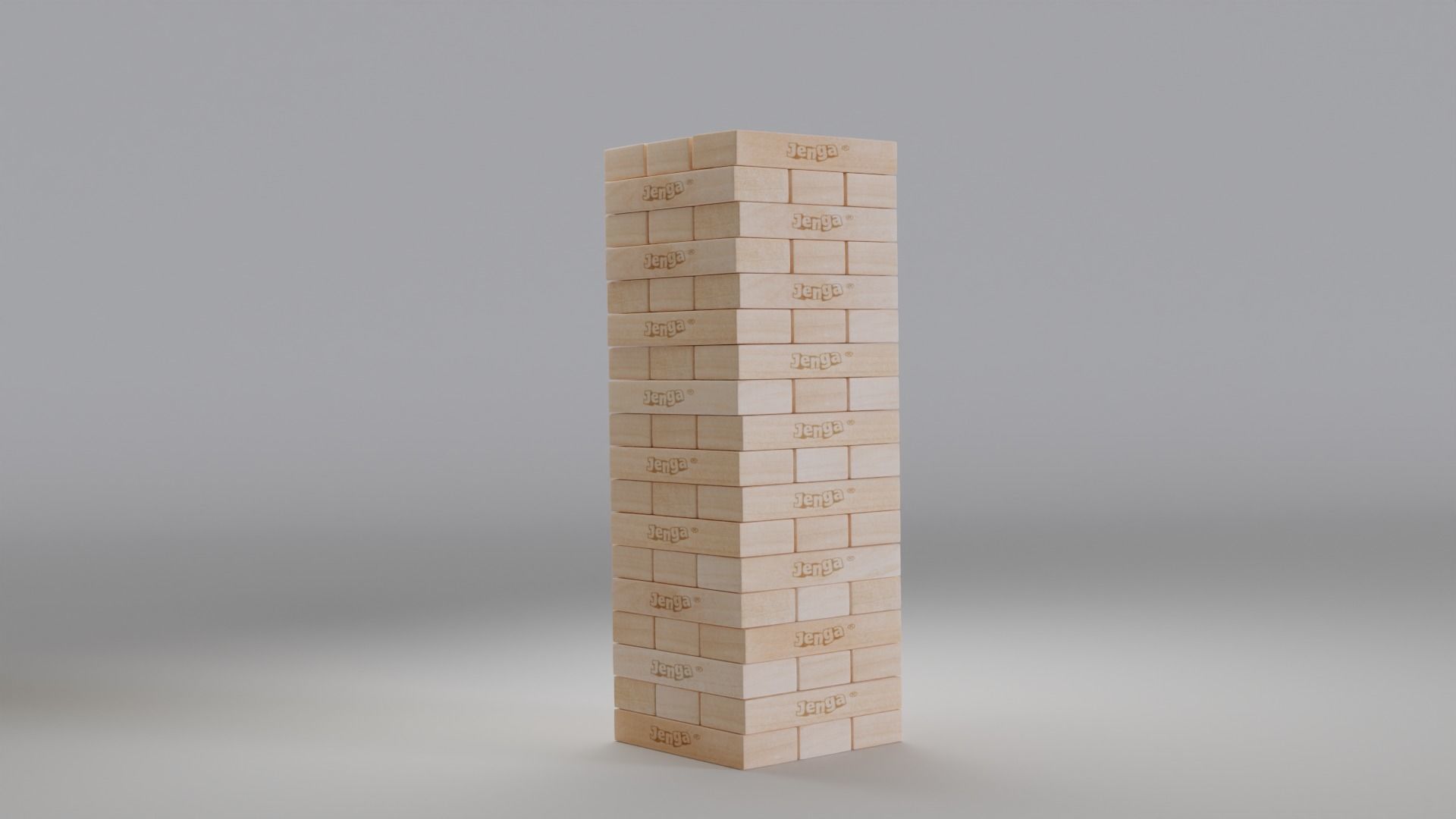 Jenga Tower Game Customizable Low-poly 3D model_1