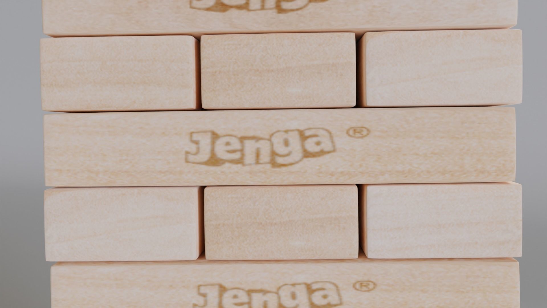 Jenga Tower Game Customizable Low-poly 3D model_3