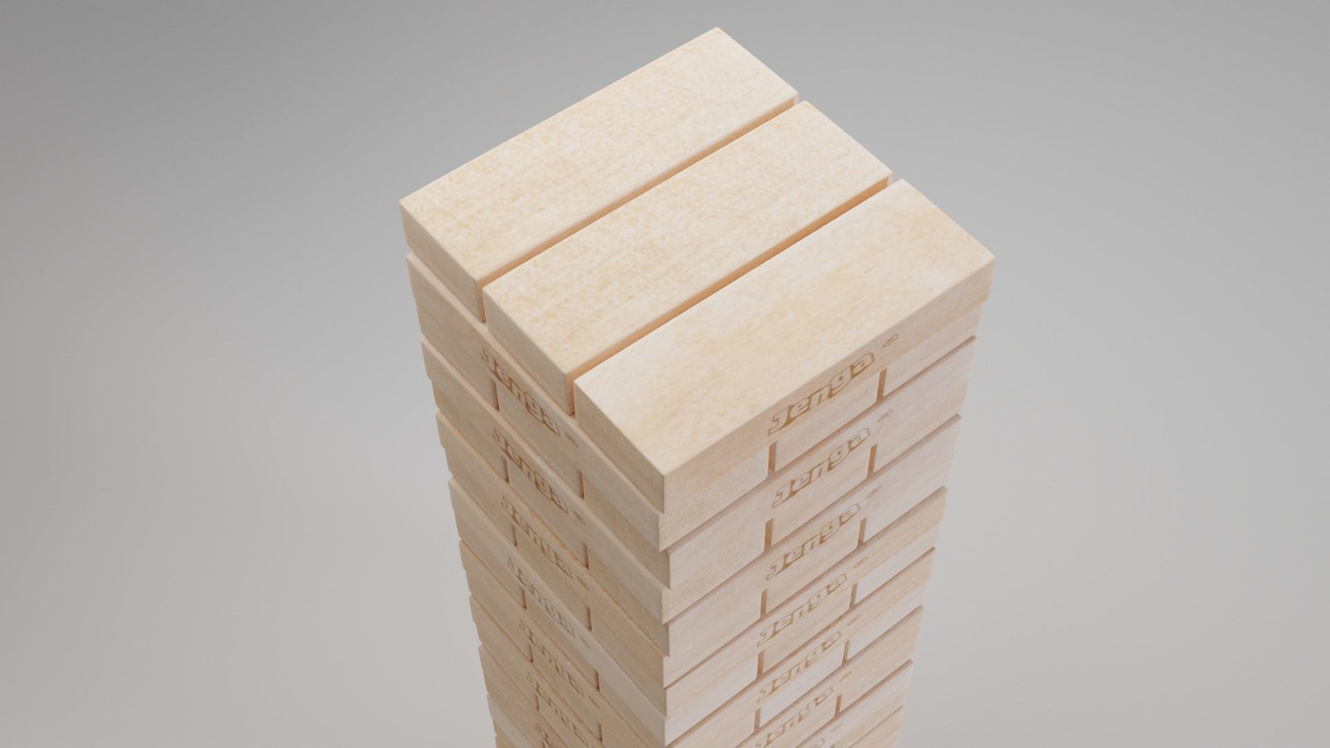 Jenga Tower Game Customizable Low-poly 3D model_2