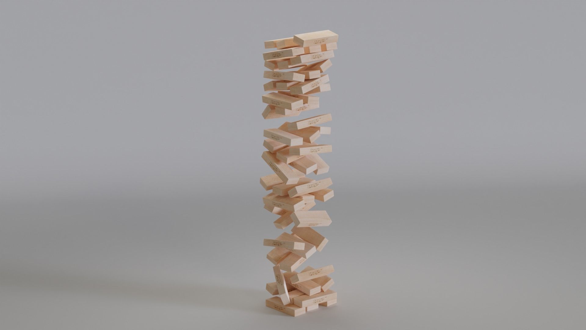 Jenga Tower Game Customizable Low-poly 3D model_5